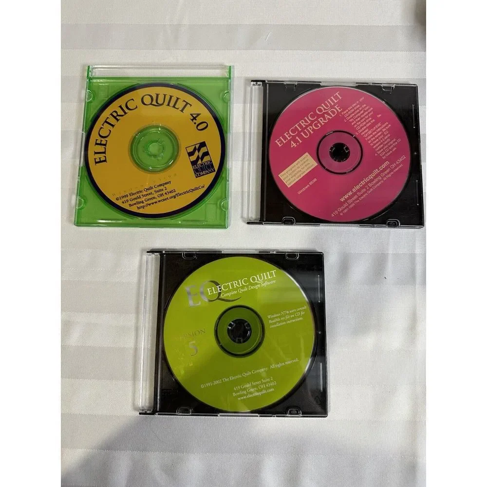 Electric Quilt 4, 4.5, And 5 Update Design Software CD's Only Win95/98 1991-2000
